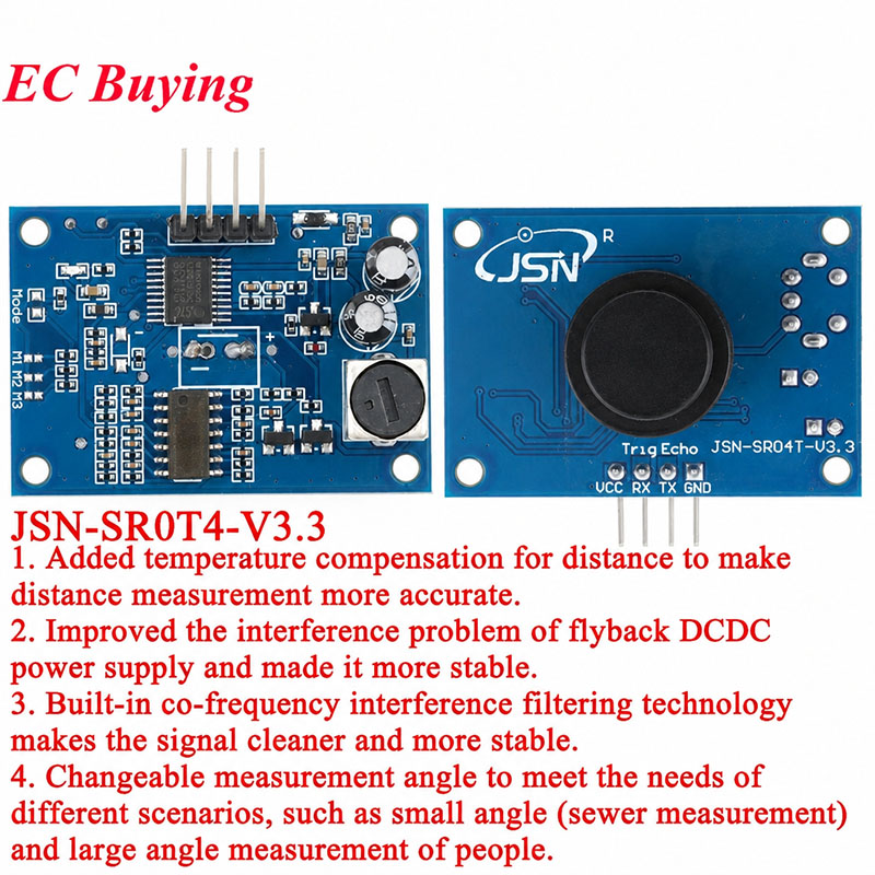 Hydration Sensor Skin - 방수 초음파 모듈 JSN-SR04T 3.0 JSN